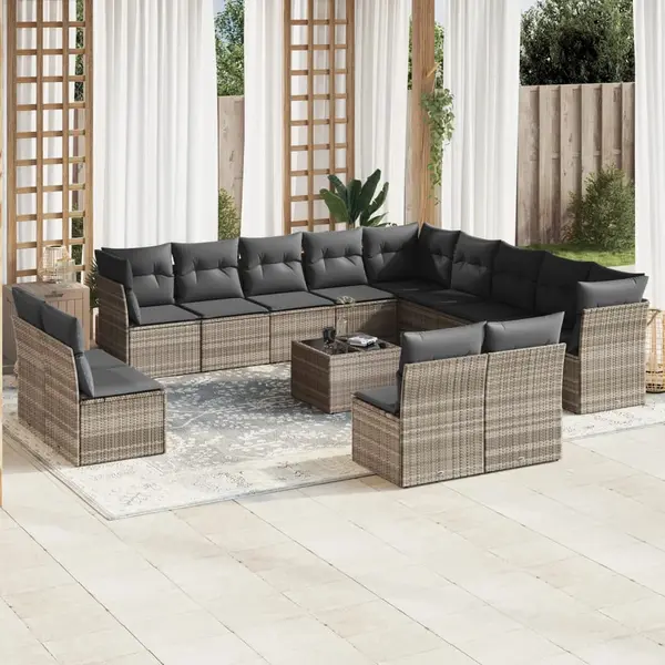Gossi set mobilier de gradina cu perne,14 piesegri deschis, poliratan