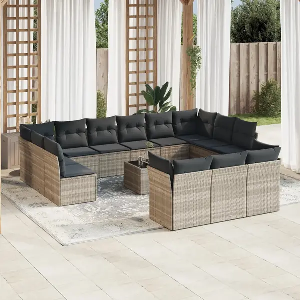 Gossi set mobilier de gradina cu perne,14 piesegri deschis, poliratan