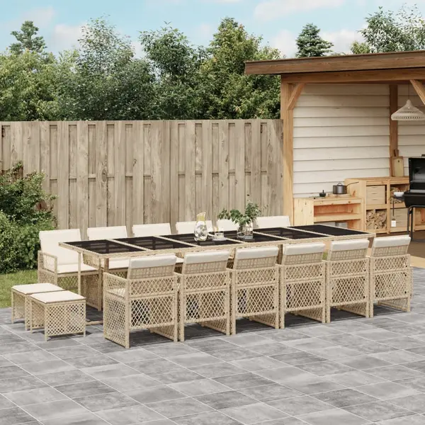 Gossi set mobilier de gradina cu perne, 17 piese, bej, poliratan