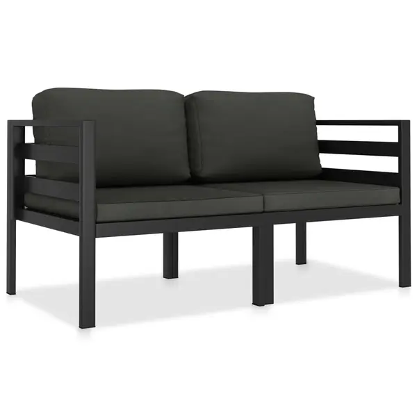 Gossi set mobilier de gradina cu perne, 2 piese, antracit, aluminiu