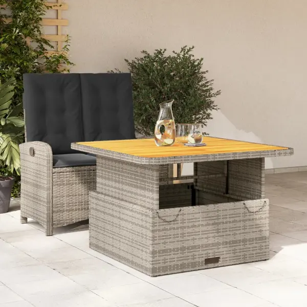 Gossi set mobilier de gradina cu perne, 2 piese, gri, poliratan