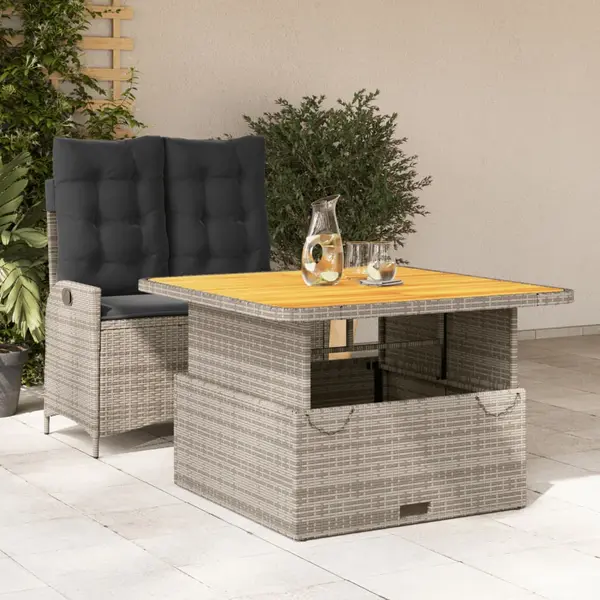 Gossi set mobilier de gradina cu perne, 2 piese, gri, poliratan
