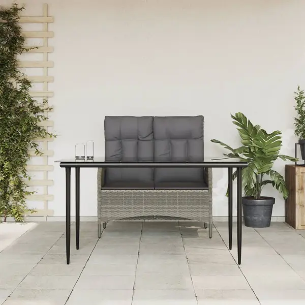 Gossi set mobilier de gradina cu perne, 2 piese, gri, poliratan