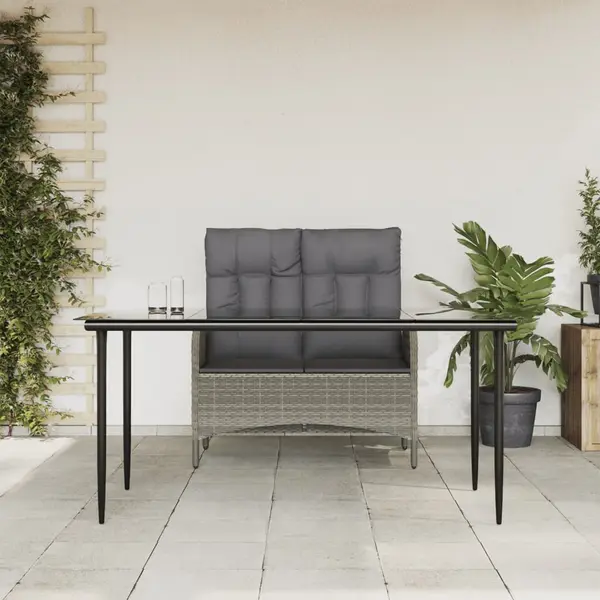 Gossi set mobilier de gradina cu perne, 2 piese, gri, poliratan