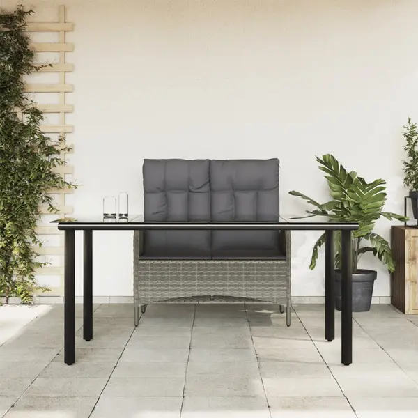 Gossi set mobilier de gradina cu perne, 2 piese, gri, poliratan