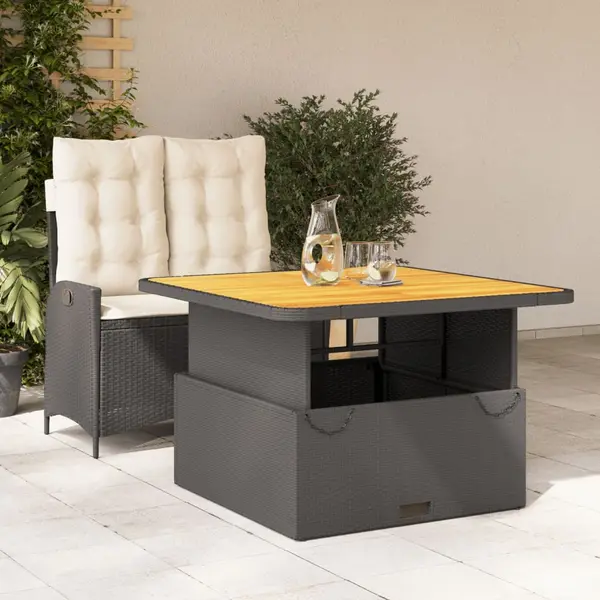 Gossi set mobilier de gradina cu perne, 2 piese, negru, poliratan