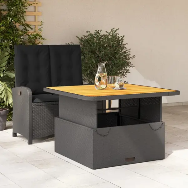 Gossi set mobilier de gradina cu perne, 2 piese, negru, poliratan