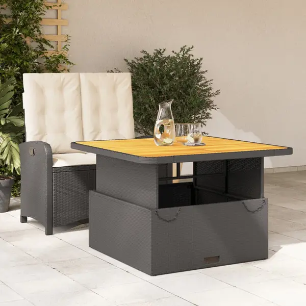 Gossi set mobilier de gradina cu perne, 2 piese, negru, poliratan