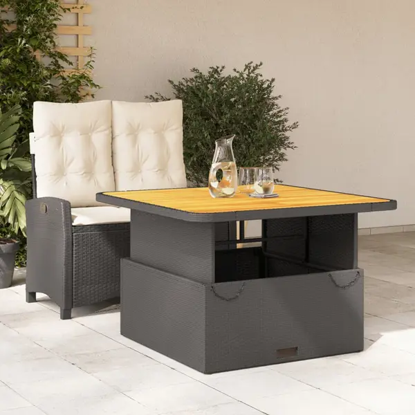 Gossi set mobilier de gradina cu perne, 2 piese, negru, poliratan