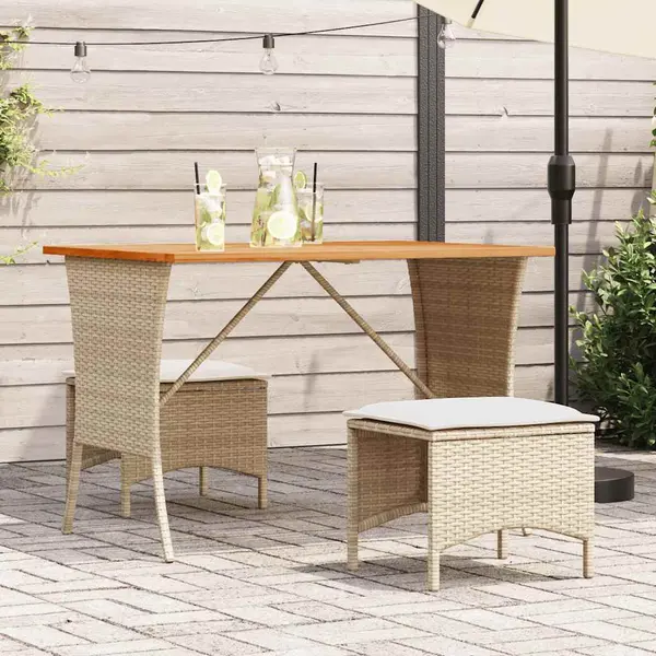 Gossi set mobilier de gradina cu perne, 3 piese, bej, poliratan