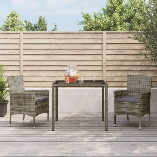 Gossi set mobilier de gradina cu perne, 3 piese, gri, poliratan