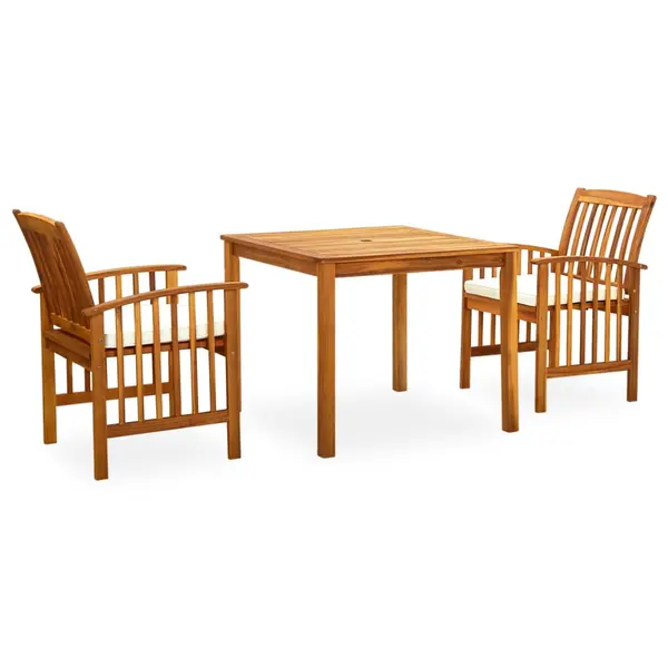 Gossi set mobilier de gradina cu perne, 3 piese, lemn masiv acacia
