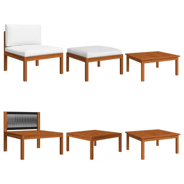 Gossi set mobilier de gradina cu perne, 3 piese, lemn masiv de acacia