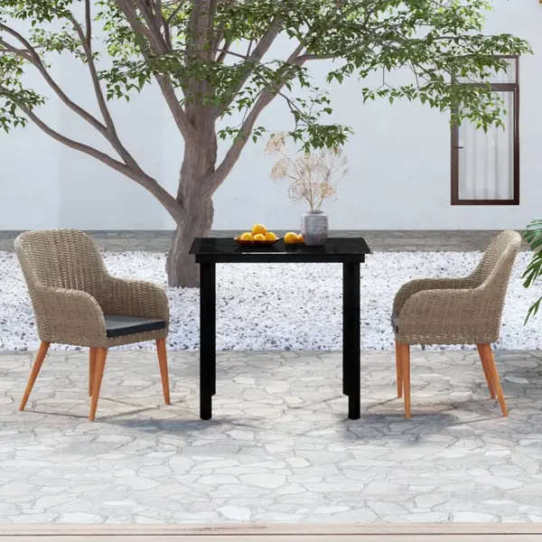 Gossi set mobilier de gradina cu perne, 3 piese, maro