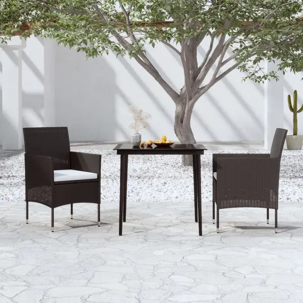 Gossi set mobilier de gradina cu perne, 3 piese, negru