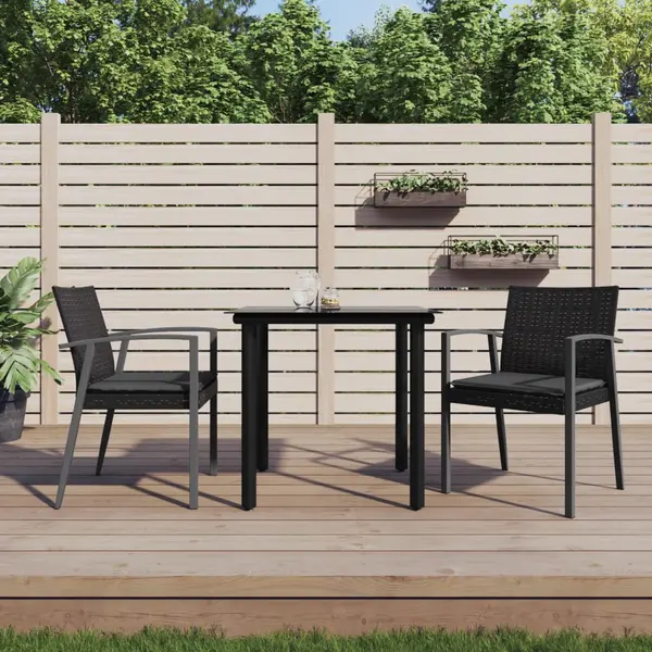 Gossi set mobilier de gradina cu perne, 3 piese, poliratan si otel