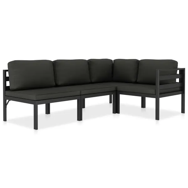 Gossi set mobilier de gradina cu perne, 4 piese, antracit, aluminiu