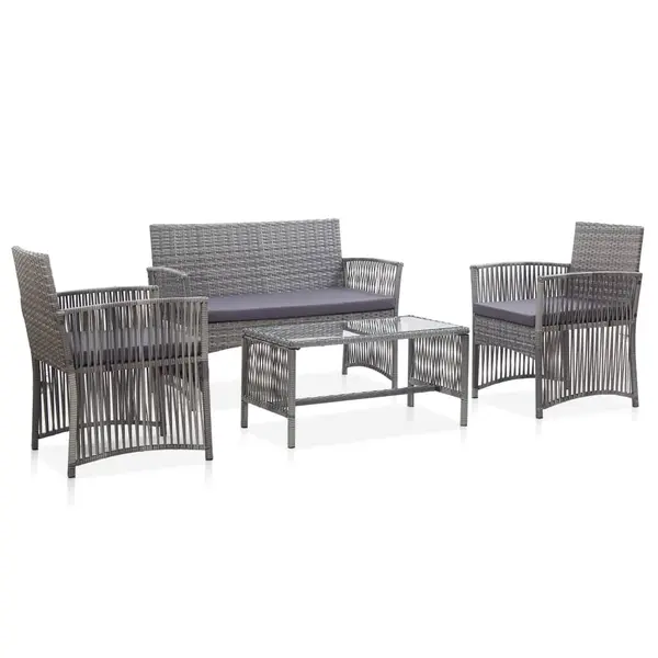 Gossi set mobilier de gradina cu perne, 4 piese, antracit, poliratan