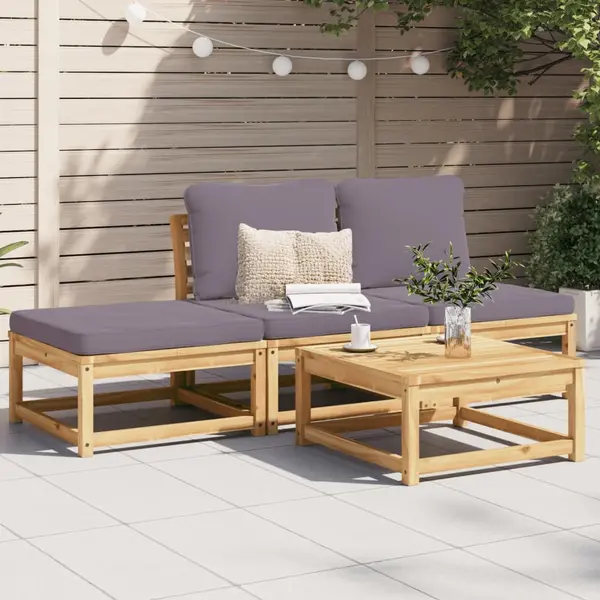 Gossi set mobilier de gradina cu perne, 4 piese, lemn masiv de acacia