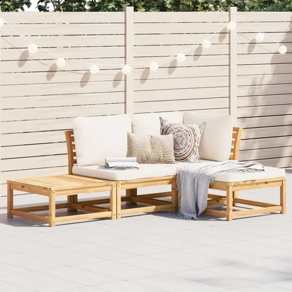 Gossi set mobilier de gradina cu perne, 4 piese, lemn masiv de acacia
