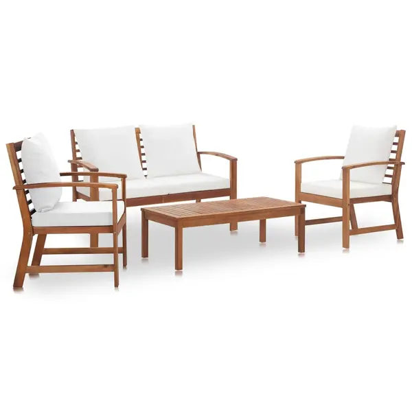 Gossi set mobilier de gradina cu perne, 4 piese, lemn masiv de acacia