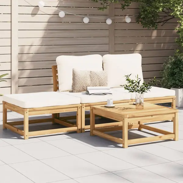 Gossi set mobilier de gradina cu perne, 4 piese, lemn masiv de acacia