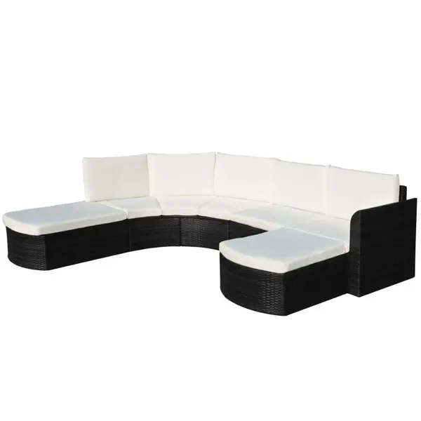 Gossi set mobilier de gradina cu perne, 4 piese, negru, poliratan
