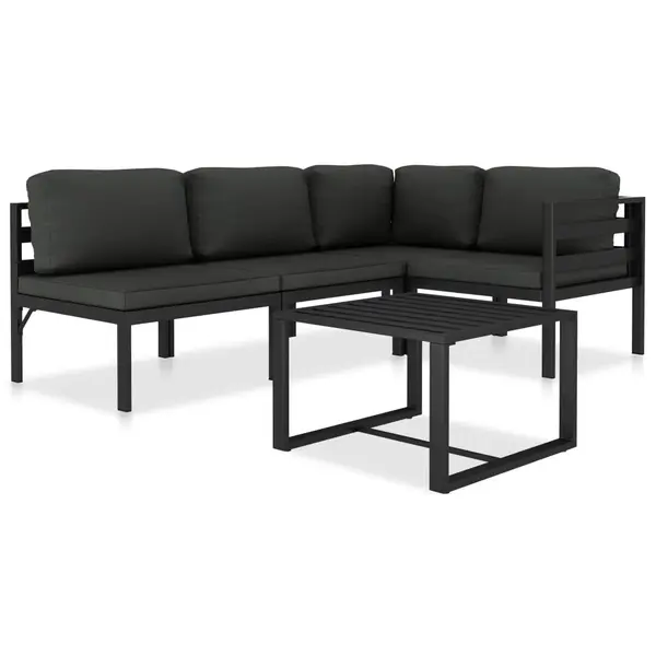 Gossi set mobilier de gradina cu perne, 5 piese, antracit, aluminiu