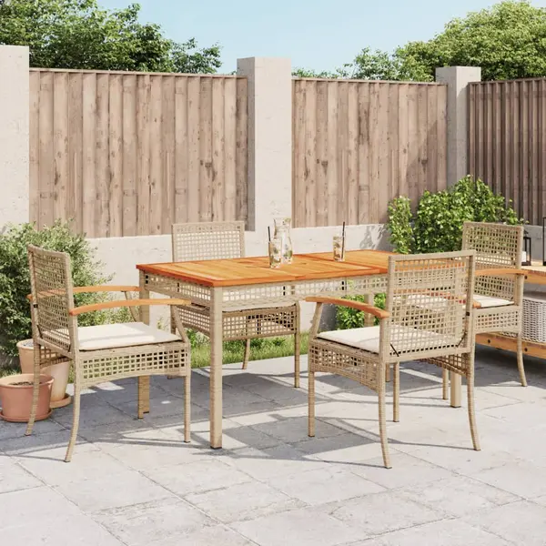 Gossi set mobilier de gradina cu perne, 5 piese, bej, poliratan