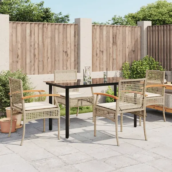 Gossi set mobilier de gradina cu perne, 5 piese, bej, poliratan