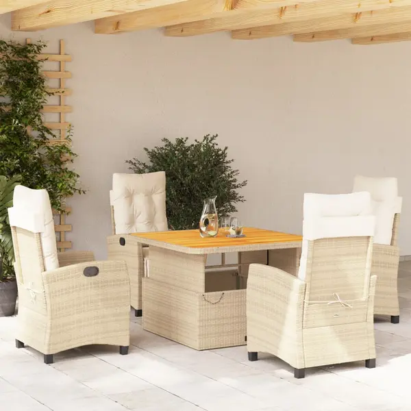 Gossi set mobilier de gradina cu perne, 5 piese, bej, poliratan