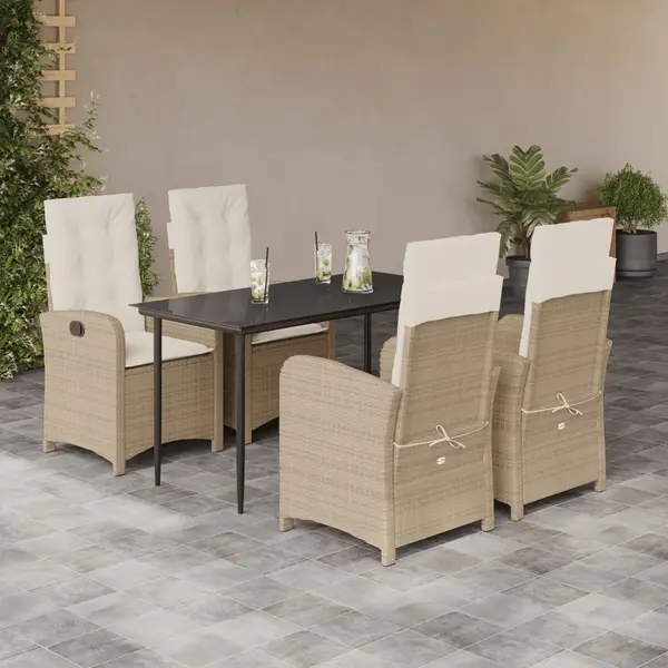 Gossi set mobilier de gradina cu perne, 5 piese, bej, poliratan