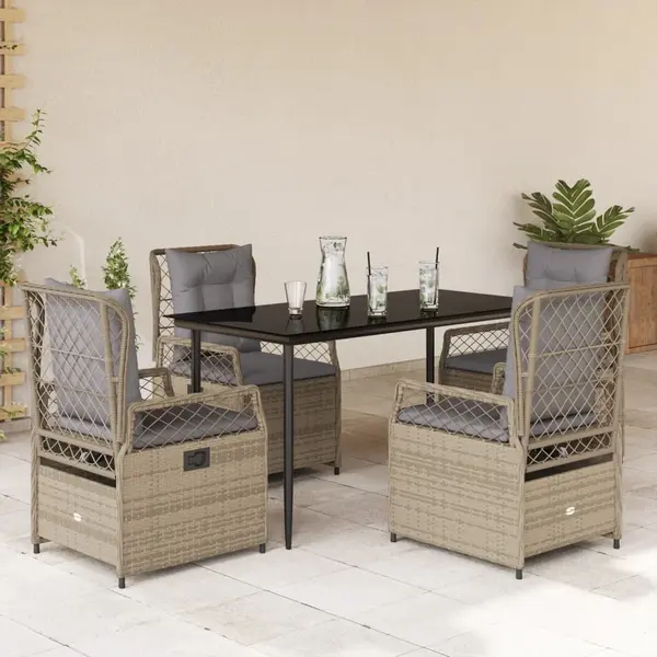 Gossi set mobilier de gradina cu perne, 5 piese, bej, poliratan