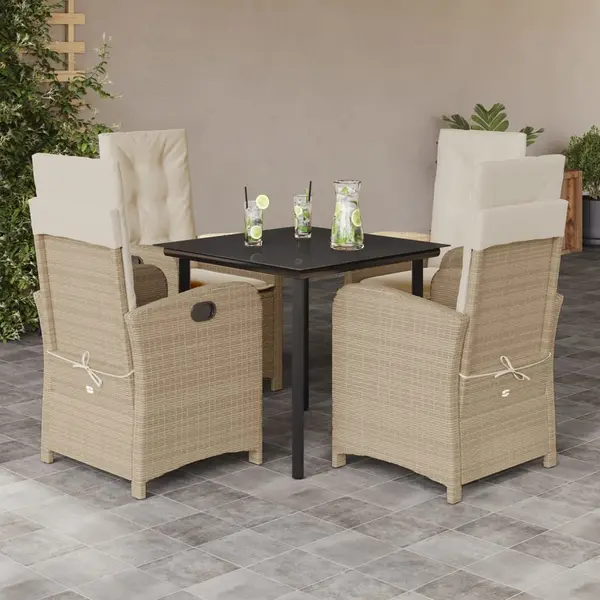 Gossi set mobilier de gradina cu perne, 5 piese, bej, poliratan
