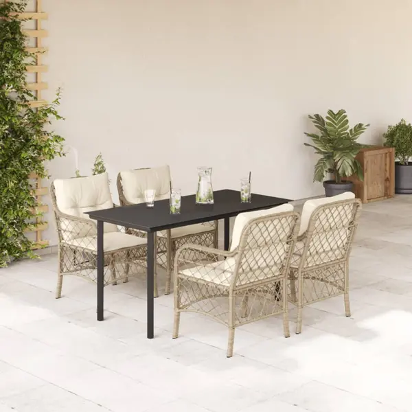 Gossi set mobilier de gradina cu perne, 5 piese, bej, poliratan