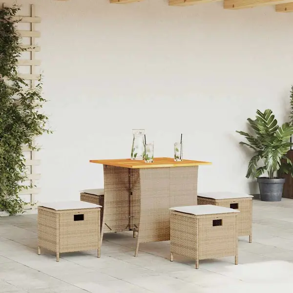 Gossi set mobilier de gradina cu perne, 5 piese, bej, poliratan