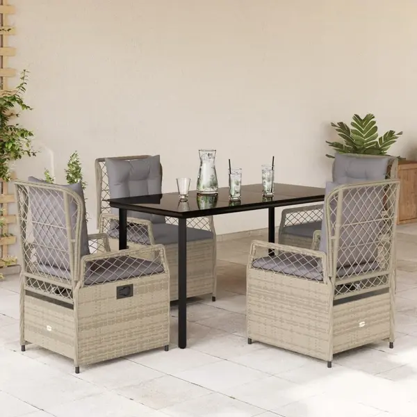 Gossi set mobilier de gradina cu perne, 5 piese, bej, poliratan
