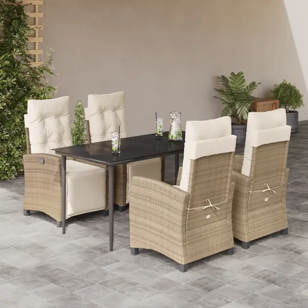 Gossi set mobilier de gradina cu perne, 5 piese, bej, poliratan