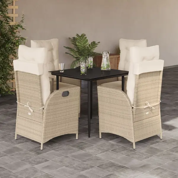 Gossi set mobilier de gradina cu perne, 5 piese, bej, poliratan