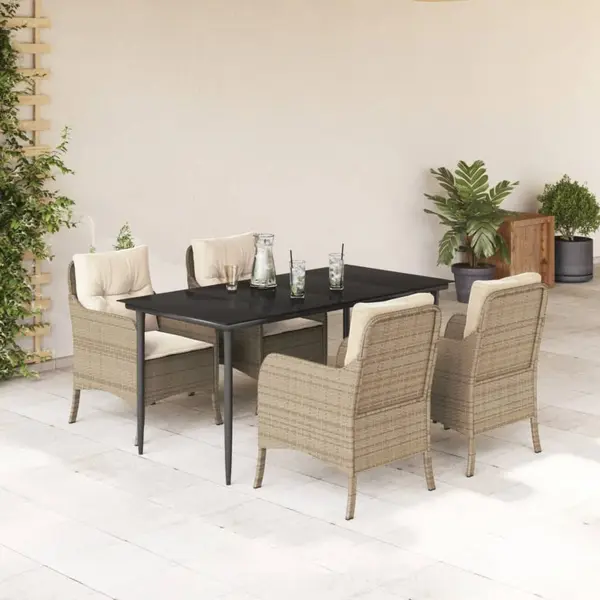 Gossi set mobilier de gradina cu perne, 5 piese, bej, poliratan