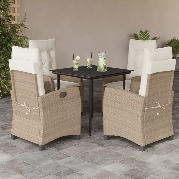 Gossi set mobilier de gradina cu perne, 5 piese, bej, poliratan