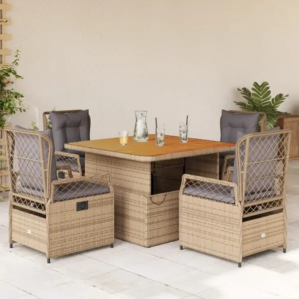 Gossi set mobilier de gradina cu perne, 5 piese, bej, poliratan