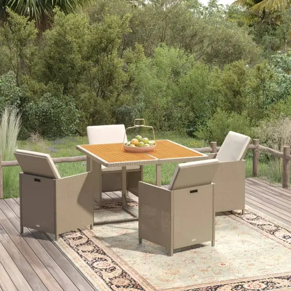 Gossi set mobilier de gradina cu perne, 5 piese, bej, poliratan