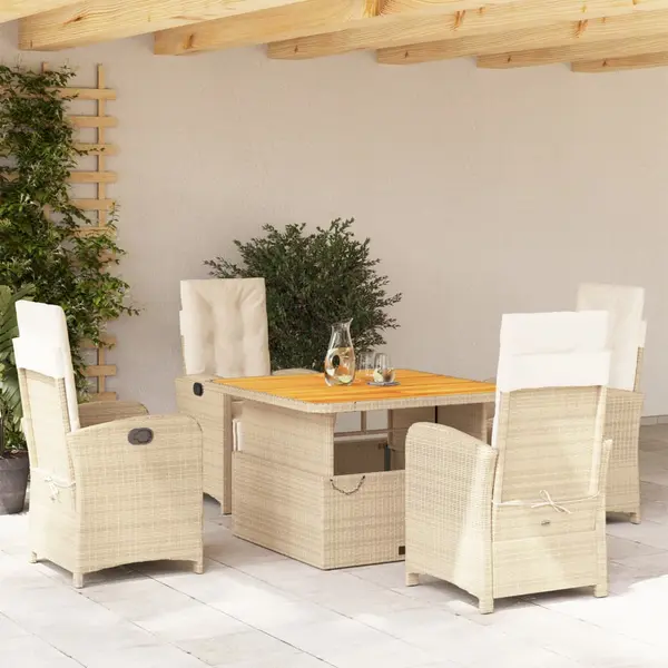 Gossi set mobilier de gradina cu perne, 5 piese, bej, poliratan