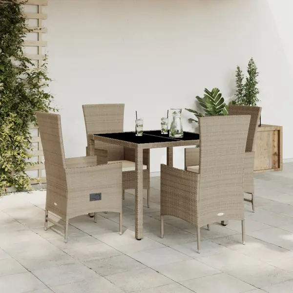 Gossi set mobilier de gradina cu perne, 5 piese, bej, poliratan