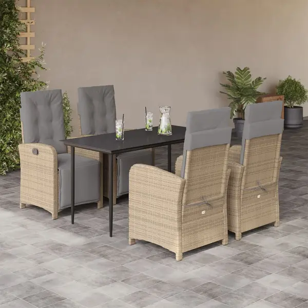 Gossi set mobilier de gradina cu perne, 5 piese, bej, poliratan