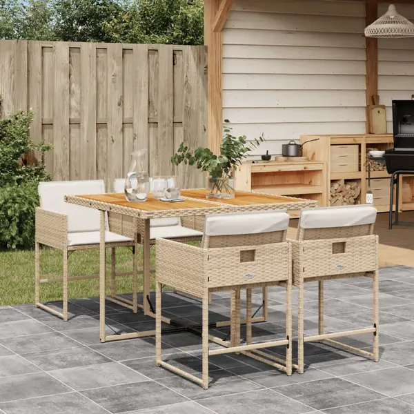 Gossi set mobilier de gradina cu perne, 5 piese, bej, poliratan