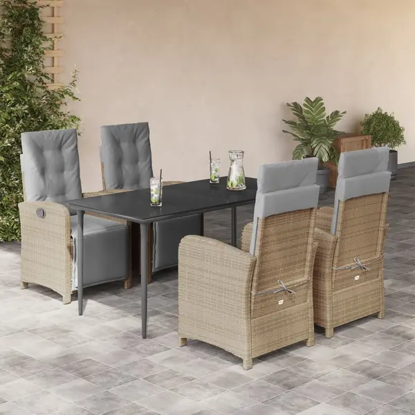 Gossi set mobilier de gradina cu perne, 5 piese, bej, poliratan