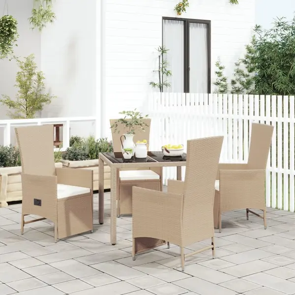 Gossi set mobilier de gradina cu perne, 5 piese, bej, poliratan