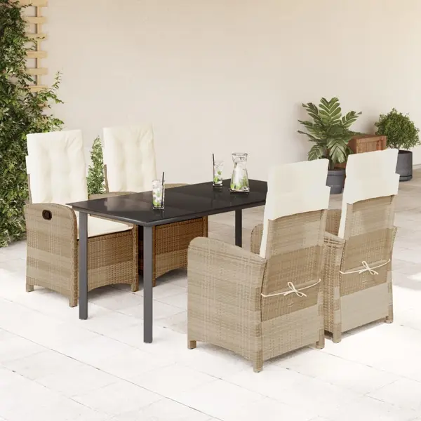 Gossi set mobilier de gradina cu perne, 5 piese, bej, poliratan